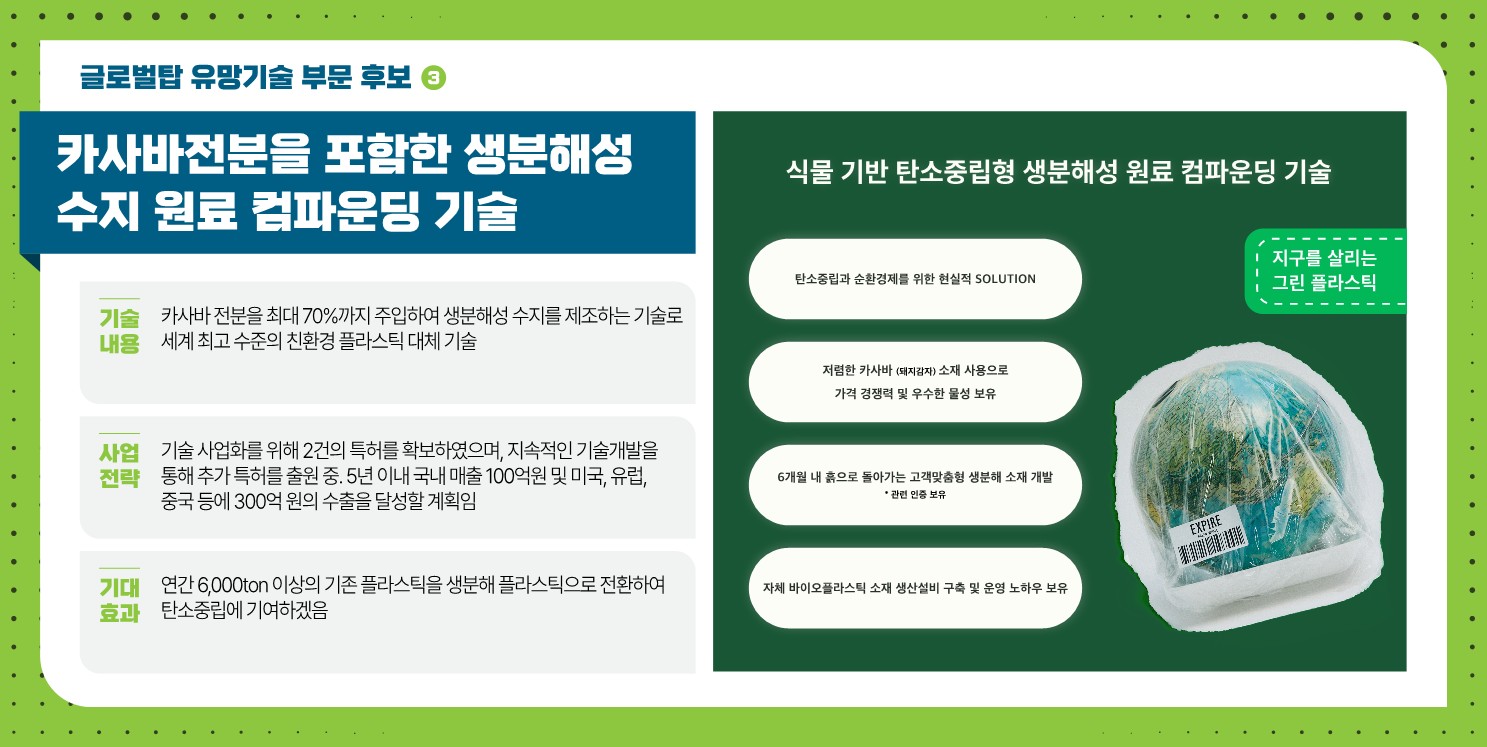 (후보3) 카사바전분을 포함한 생분해성 주시 원료 컴파운딩 기술