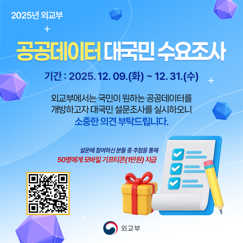 2025년 외교부 공공데이터 대국민 수요조사