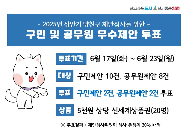 2025 상반기 양천구 우수제안 투표