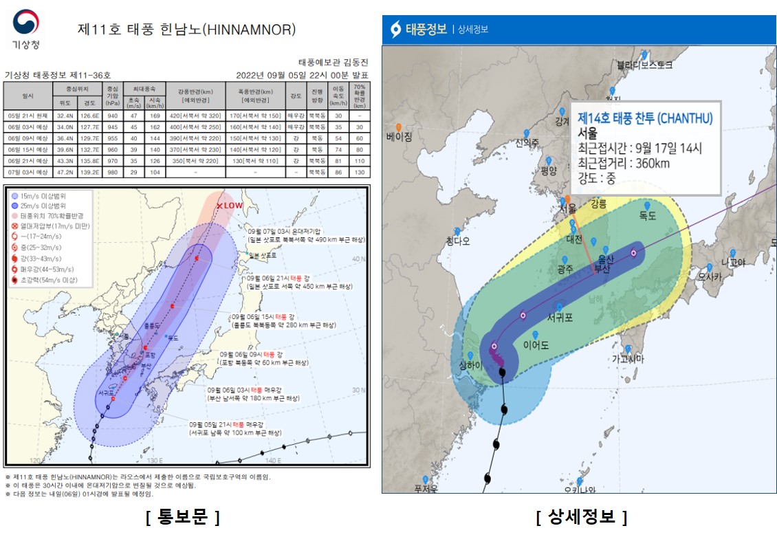 태풍정보 서비스