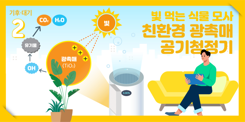 공기정화 식물의 구조 및 광합성 대사 시스템을 공기청정기 필터에 모방·적용하여 미세입자 및 각종 실내공기 생물·화학적 오염물질을 제거하는 기술