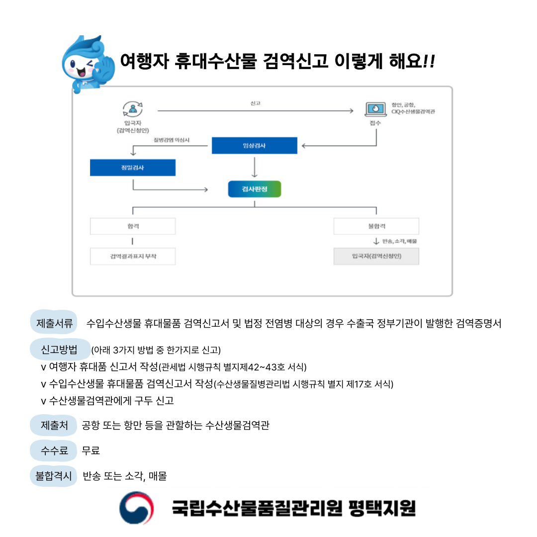 여행자 휴대수산물 검역신고