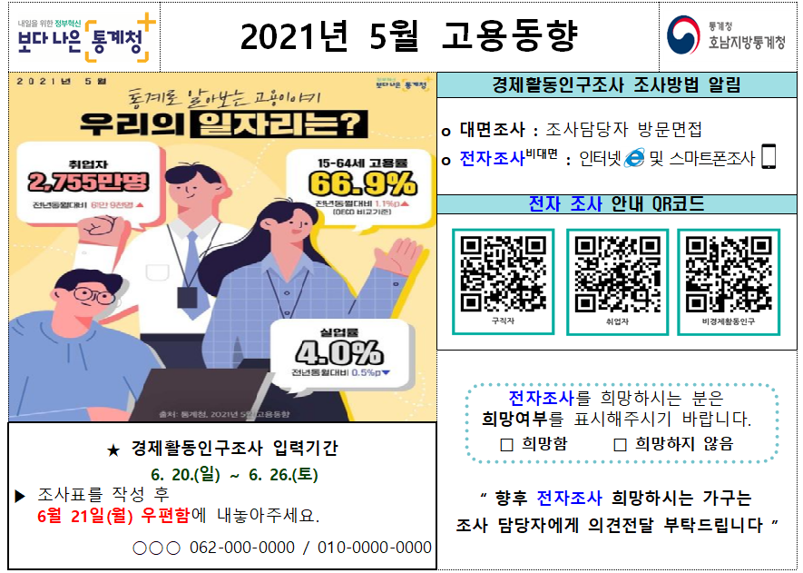 5월 통계알리미(경제활동인구조사) 예시