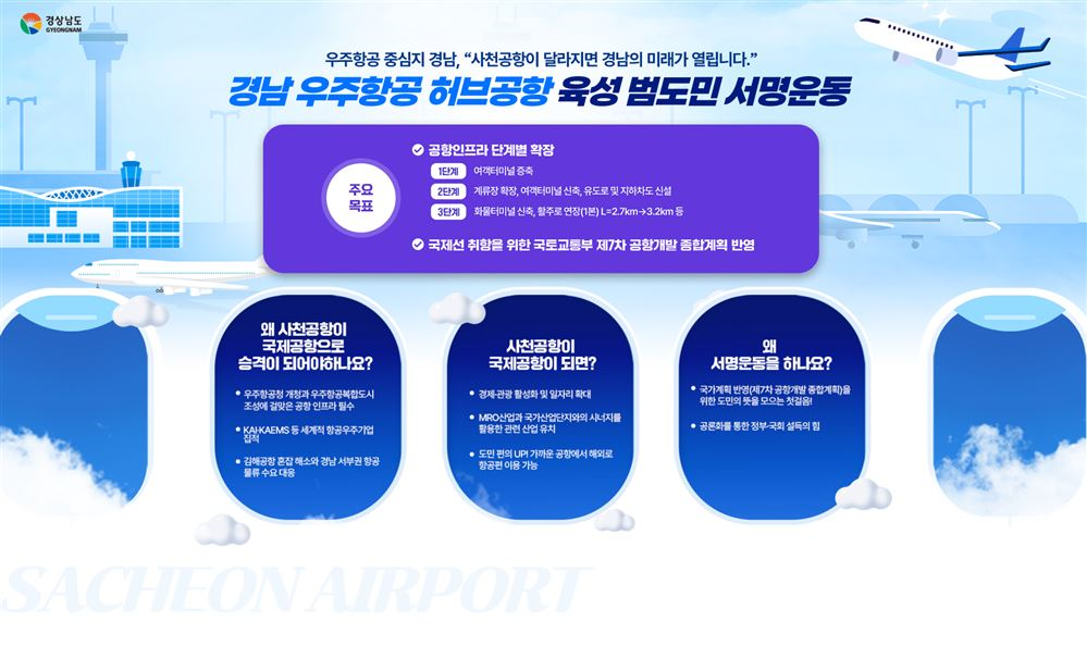 경남 우주항공 허브공항 육성 범도민 서명운동