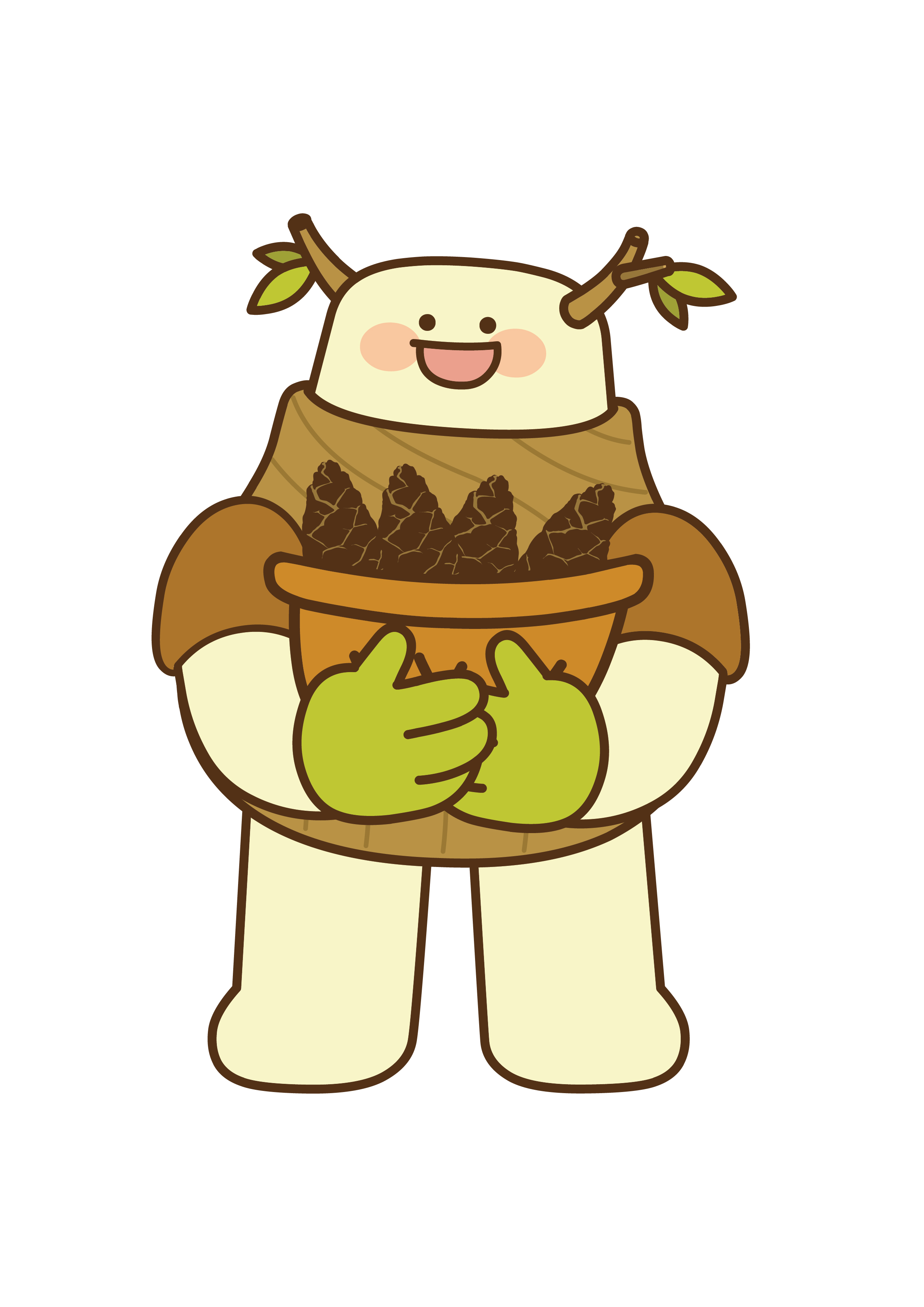 산림청 캐릭터 '그루'가 종자를 안고 있는 모습