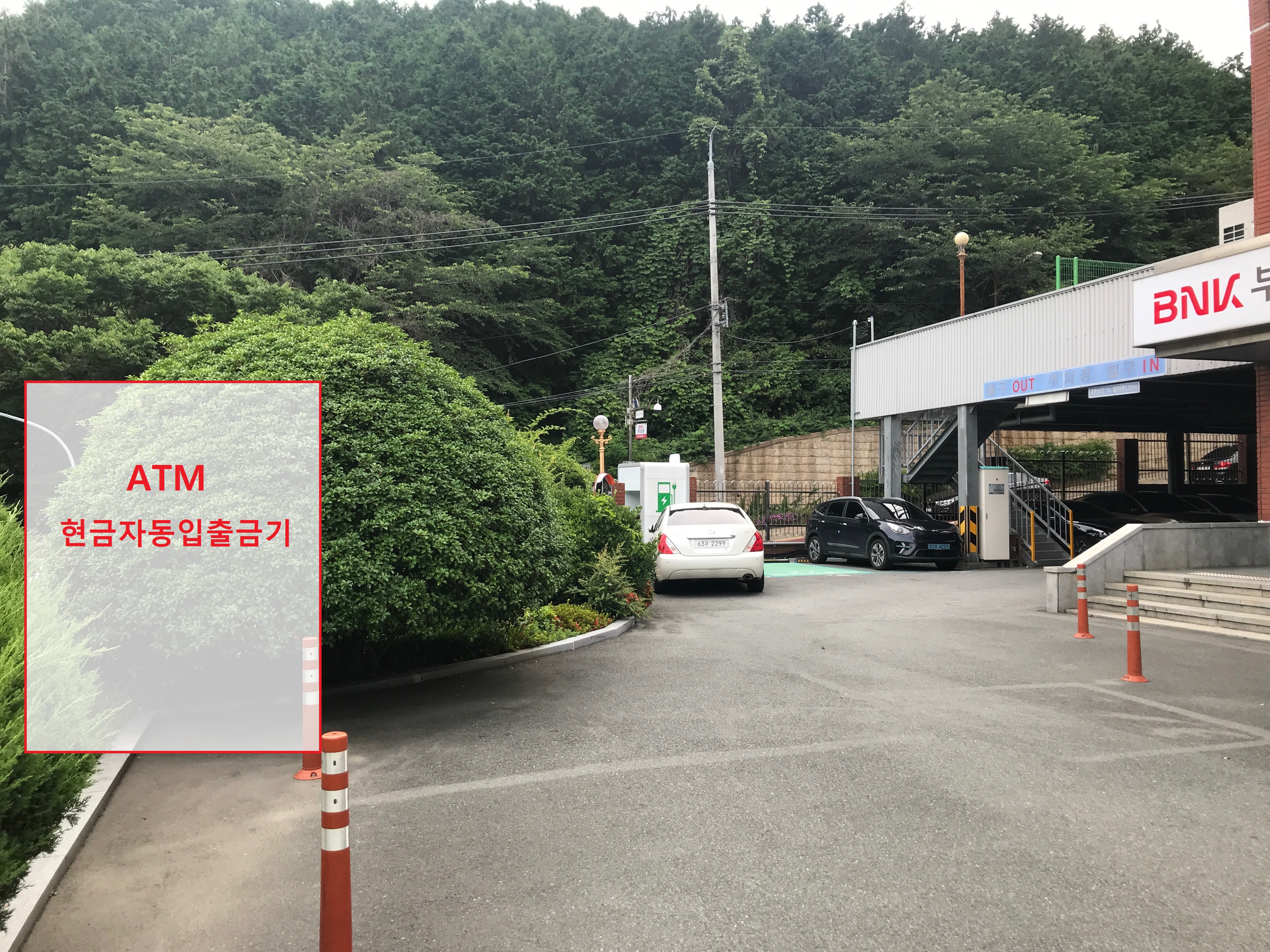 부산은행 출입구 맞은편 화단