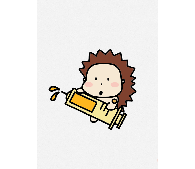 [백치(백신고슴도치)] '주사바늘‘을  '고슴도치의 가시’와 연결 친근하게 전달